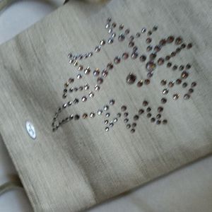 PRICE REDUCEDx2 Shantung SILK w BLING xBody Designer Jim Thompson Minibag